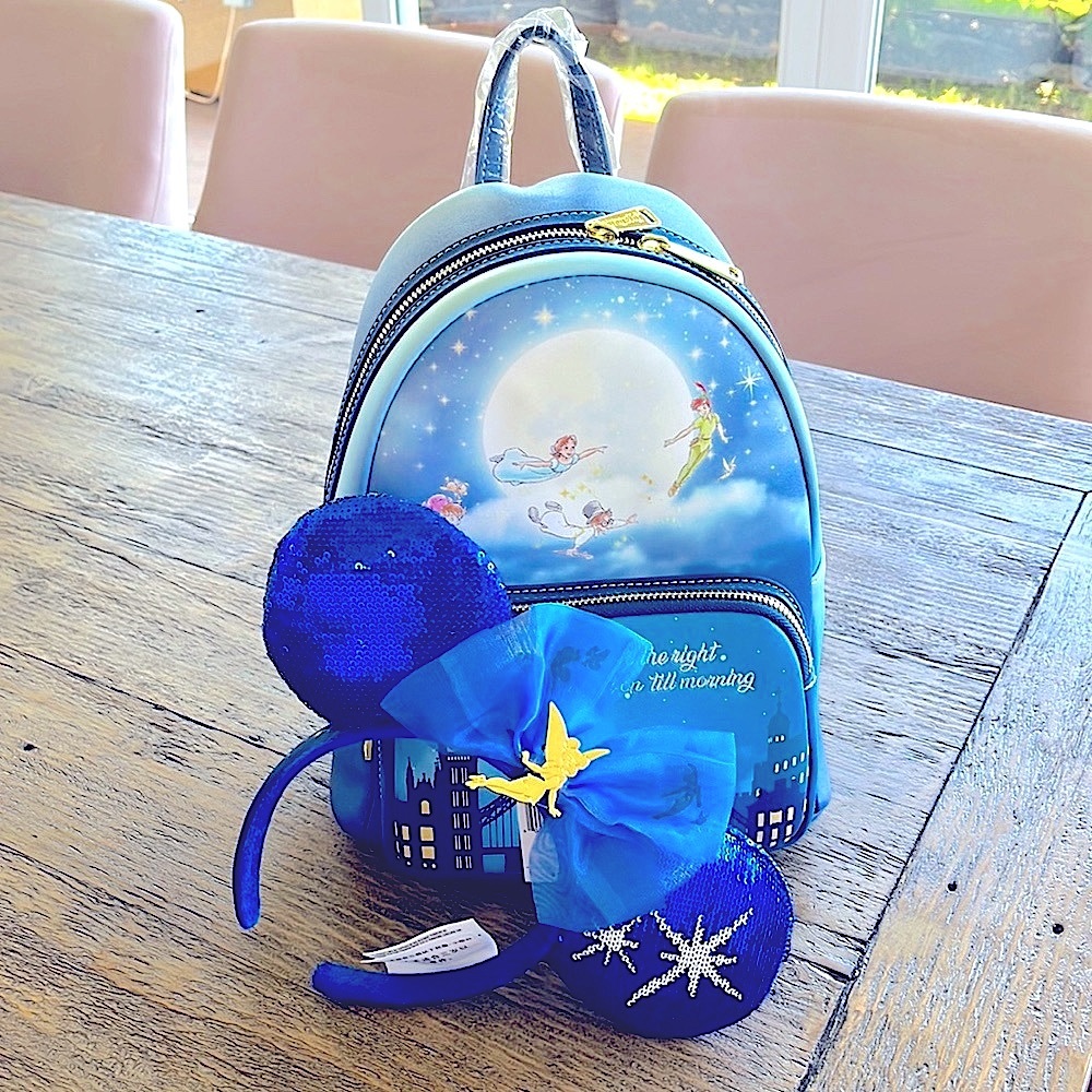PETER PAN Loungefly GLOW backpack AND Peter Pan ears!! SET!! NWT ✨✨